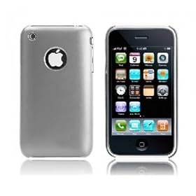 Housse Etui coque rigide de protection pour iPhone 3G / 3GS - Carbone - Argent chrom�