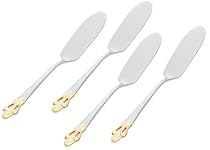 Ginkgo Fluer de Lis Golden Accent Butter Spreaders, Set of 4