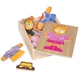 Bear Dress Up Wooden Paper Doll Puzzle