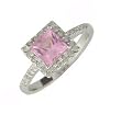 14k White Gold Diamond Pink Sapphire Ring