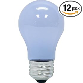 GE 48698-12 60-Watt Reveal Ceiling Fan Clear A15 Light Bulbs, 12-Pack