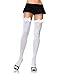 Leg Avenue 6255Q Women's Opaque Thigh High Stockings With Satin Bow - Plus Size - White