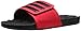 adidas Performance Men's Adissage 2.0 Stripes Athletic Sandal, Ray Red/Black/Black, 10 M US