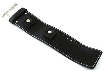 Nemesis #LBB-K Wide Black Leather Cuff Wrist Watch Band