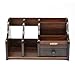 KLOUD City Dark Brown Wood Desk Desktop Organizer Sorter Stuff Storage Holder with 1 Drawer