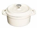 Molten Cast Iron Mini Casserole 10cm x 5cm, Cream