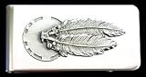 Sculpted Pewter Moneyclip - Concho & Feathers - Sculpted Pewter Money Clip/Card Holder