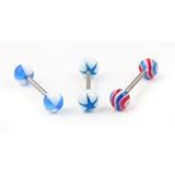 Set of 3 Acrylic Tongue Barbells - 14g