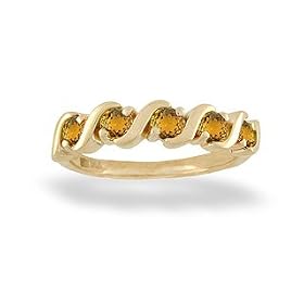Buy 14K Yellow Gold Genuine Round Citrine Ring by Jewels For Me