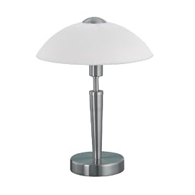 Eglo  85104A Solo-1, Nickel & Beech/Frosted, 1-Light Opal Table Light Fixture
