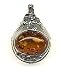 Sterling Silver Cognac Amber Brooch/Pendent