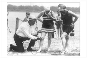 12 X 18 Stretched Canvas Poster Enforcement of the bathing suit law