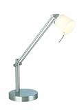 Lite Source LS-2744PS FRO Fiona Desk Table Lamp - Polished Silver with Frost Glass Shade