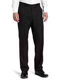 Geoffrey Beene Men's Flat Front Dress Pant,Black,36x30