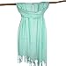 Soft and Silky Beautiful Viscose Pashmina Water Blue Shawl/ Wrap 28" X 78"