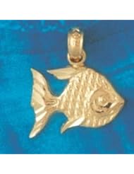Dazzlers Solid 14 karats Gold Angelfish Charm Pendant available in three colors from jewelsberry (weights: 1.1 grams only)