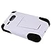 Fincibo (TM) Hybrid Dual Layer Protector Cover Case Gel Silicone With Stand For Kyocera Event C5133 - White/ Black