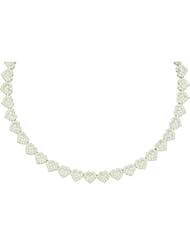 6.50 Carat (ctw) 14k White Gold Brilliant Round White Diamond Ladies Flower Necklace