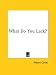 Book What Do You Lack?