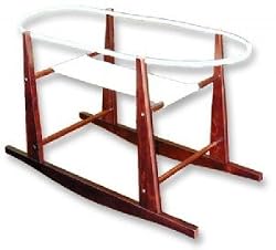 Rocking Wooden Moses Basket Stand - Cherry