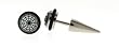 Stainless Steel Fake Taper - Black with Spider Web - 16g Wire Stud - 0g - 21.50mm Length - Sold as a Pair