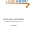 First and Last Things