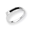 Diamond & Onyx Sterling Silver Ladies Ring (Sizes 6-8)