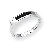 Diamond & Onyx Sterling Silver Ladies Ring (Sizes 6-8)