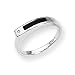 Diamond & Onyx Sterling Silver Ladies Ring (Sizes 6-8)