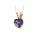 14K Yellow Gold Amethyst Heart Pendant with Chain title=
