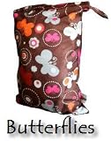 31K1cq8NMVL. SL160  PUL Reusable/ Washable Baby Cloth Diaper/ Nappy Swim or Wet Bag   Butterfly Reviews