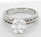 0.80 Carat Round Diamond Engagement Ring in 18ct Solid White Gold