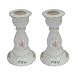 Shabbat Candle Sticks / Holders. White Ceramic. Gold Trim and Shabbat-kadosh in Hebrew (Holly Shabbat). Pink Ceramic Flower on Front. Size: 2.5 Xx 4 Tall. Great Gift For: Shabbat Passover Yom Kippur Rosh Hashanah Chanukah Mother's day Wedding Housewarming Bat and Bar Mitzvah Temple and Jewish Holiday.