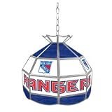 NHL New York Rangers Stained Glass Tiffany Lamp - 16 inch diameter