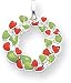 Enameled Wreath Charm, Sterling Silver
