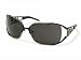 JOHN RICHMOND SUNGLASSES DESIGNER FASHION RECTANGULAR AUTHENTIC WOMENS BLACK SILVER STAINLESS STEEL | SWAROVSKI CRYSTAL FRAME| SMOKED LENS JR638 04