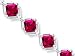 Classy & Elegant Princess Cut Created Ruby Gemstone Bracelet in Sterling Silver