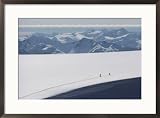 Cross-country skiers traverse Eagle Glacier in Chugach State Park Photography Framed Art Poster Print by Chris Johns, 29x21
