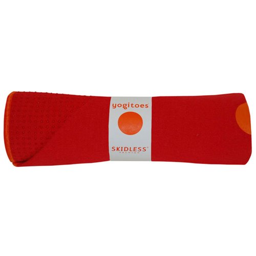 Yogitoes Skidless Premium Mat Size Yoga Towel (Red)