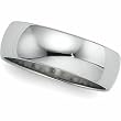 10K White Gold Light Half Round Band - 6mm