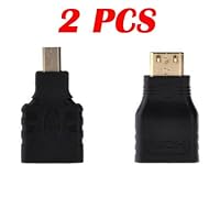 2 Packs of HDMI Female to Mini HDMI Male + HDMI Female to Micro HDMI Male Adapter Converter by Get It Home