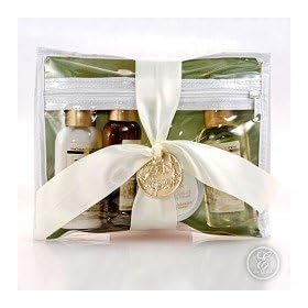 Enchanted Meadow Zen Garden Aromatherapy Travel Gift Set in Linden & Mimosa: Body Lotion, Shower Gel, Bath & Massage Oil and Travel Candle