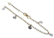10 KT Two tone Gold Ankle Bracelet 9" to 10" Length Adjustable Anklet