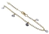 10 KT Two tone Gold Ankle Bracelet 9 to 10 Length Adjustable Anklet