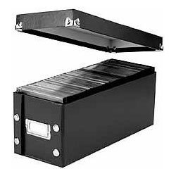 <b>CD Storage Box, 5 1/4w x 14d x 5 3/4h, Black (IDESNS01521)</b>