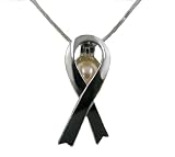 Genuine Love Wish pearl in oyster Breast Cancer Ribbon Necklace 18k GP