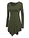 Made By Johnny MBJ WT737 Womens Long Sleeve Handkerchief Tunic M Olive