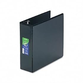Samsill 16490 - Nonstick D-Ring View Binder, 11 x 8-1/2, 4 Capacity, Black-SAM16490