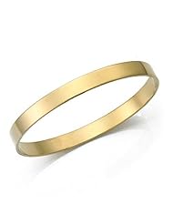 6.5mm Plain Flat Womens Gold Bangle