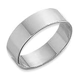 Plain 14 Karat 4mm White Gold Flat Comfort Fit Wedding Ring